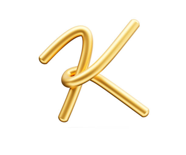 istock 3d Golden Shiny Capital Letter K Alphabet K Rounded Inflatable Font White Background 3d Illustration 1646547925
