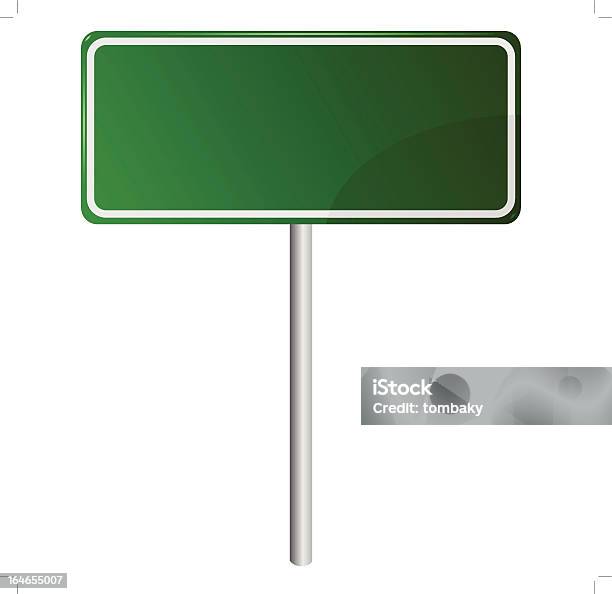 Sinal De Estrada Verde Em Branco - Arte vetorial de stock e mais imagens de Espaço Vazio - Espaço Vazio, Sinal de Estrada, Alumínio