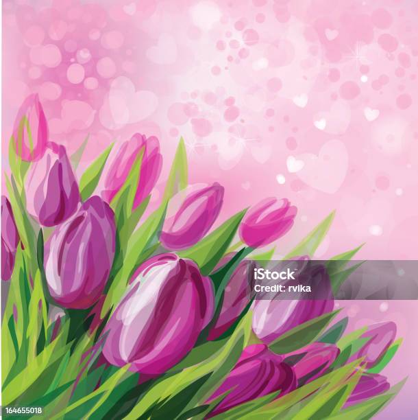Ilustración de Vector Rosa Tulipanes y más Vectores Libres de Derechos de Abril - Abril, Belleza, Belleza de la naturaleza