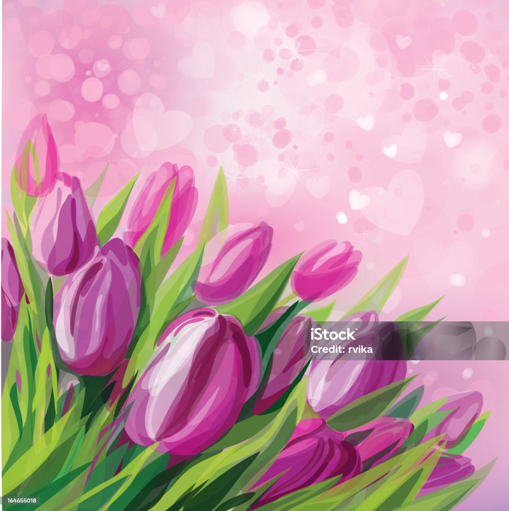Illustration de rose tulipes. - clipart vectoriel de Arbre en fleurs libre de droits