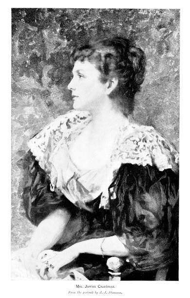 alice creelman portret, artysta, 19th century american culture - victorian style engraved image 19th century style image created 19th century stock illustrations