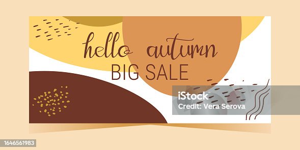 istock Layout of the autumn discount coupon template. 1646561983