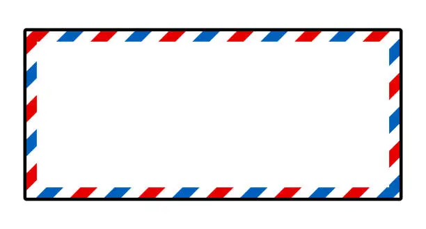 Vector illustration of Air Mail Frame Isolated Vector Illustration