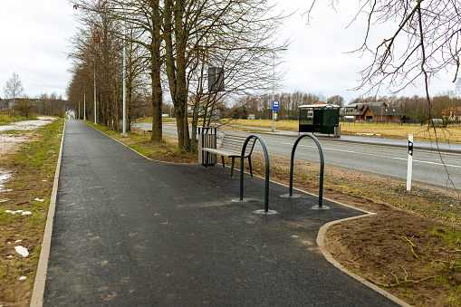 New pathway track for running or walking and cycling relax