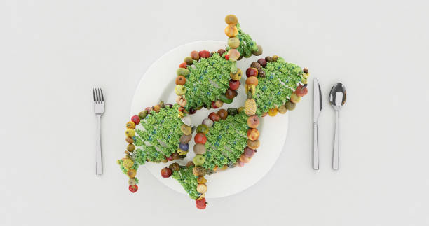 自然のダイエットレシピ:栄養遺伝の影響3d画像を発表 - genetic modification genetic mutation genetic research vegetable ストックフォトと画像