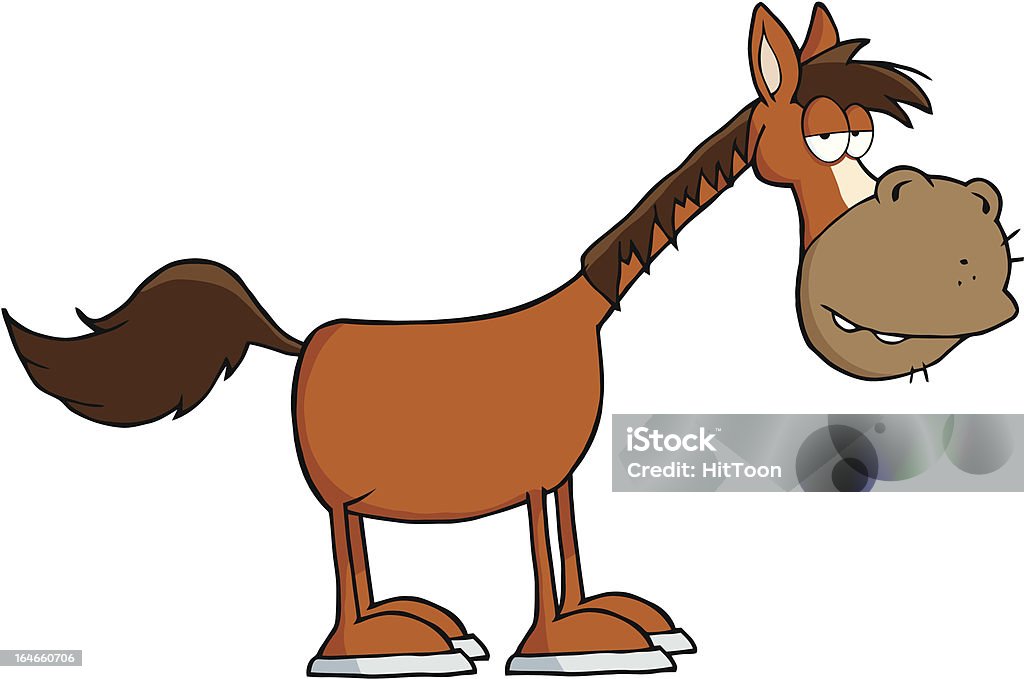 Lazy cheval brun - clipart vectoriel de Cheval libre de droits