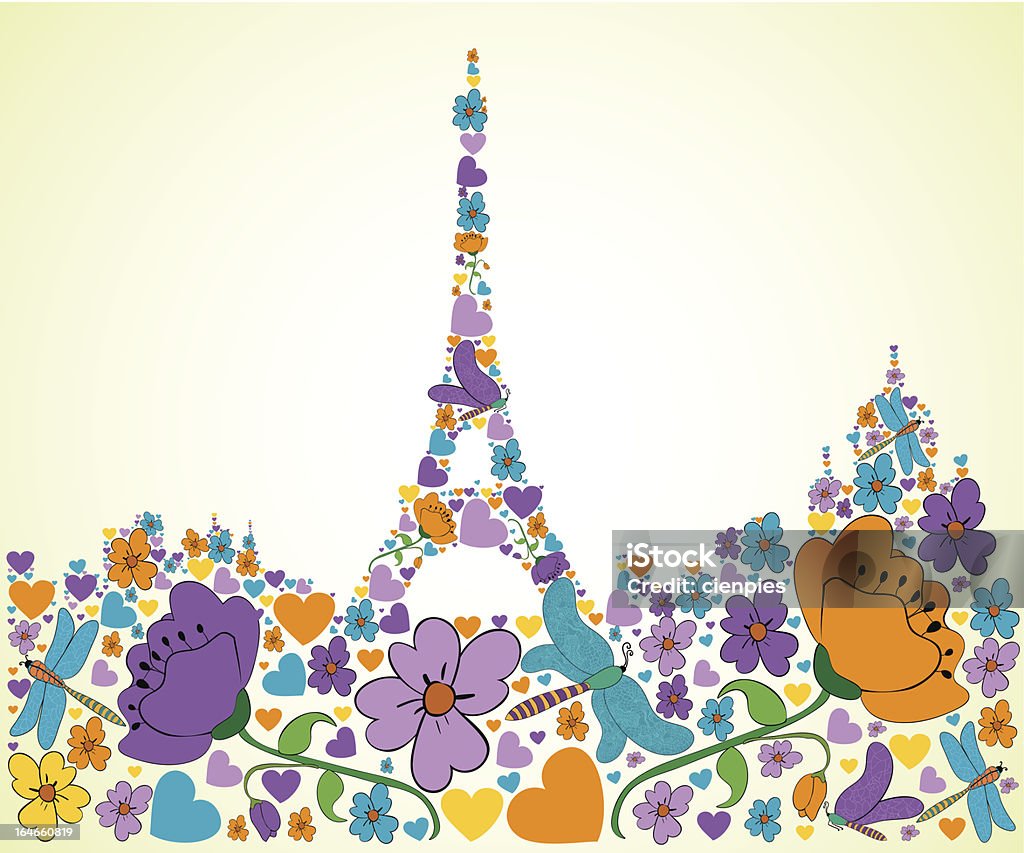 happy spring-ville de Paris - clipart vectoriel de Fleur - Flore libre de droits