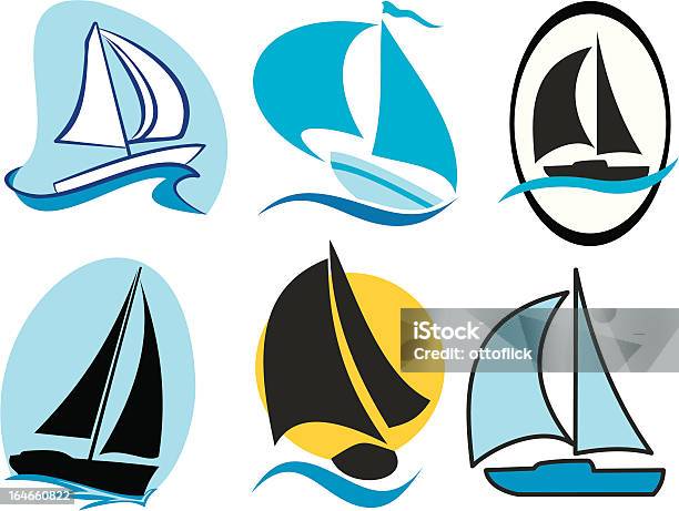 Ilustración de Iconos De Navegación y más Vectores Libres de Derechos de Carrera - Carrera, Navegación, Vela - Parte del barco