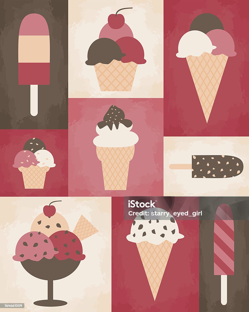 Póster Retro helado - arte vectorial de Alimento libre de derechos