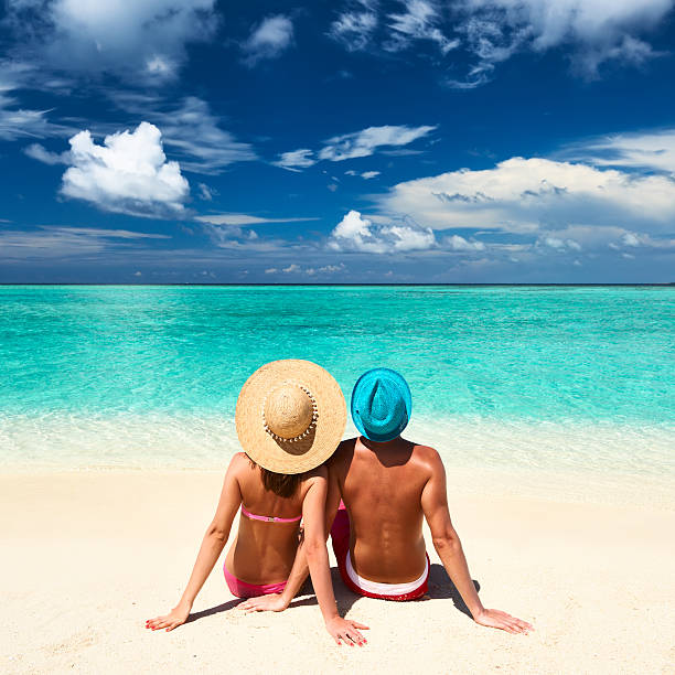 istock Couple on a beach at Maldives 164661112