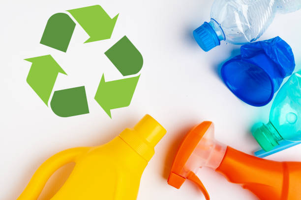 istock waste recycling eco symbol with garbage disposal on table background top 1646612354