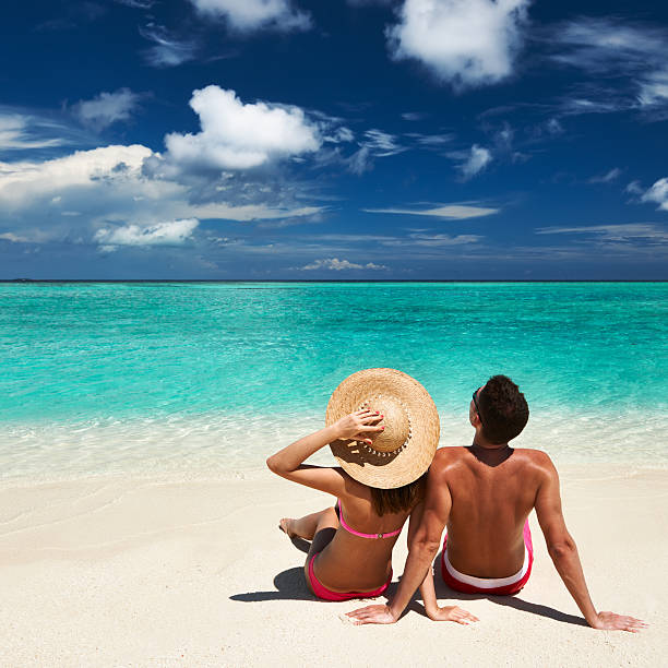 istock Couple on a beach at Maldives 164661271