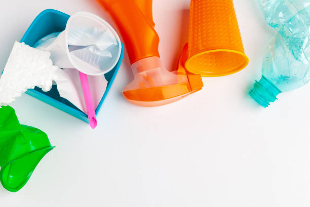 istock Top view of Different garbage materials with recycling 1646614619