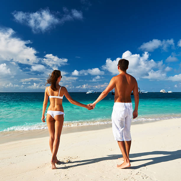 istock Couple on a beach at Maldives 164661526