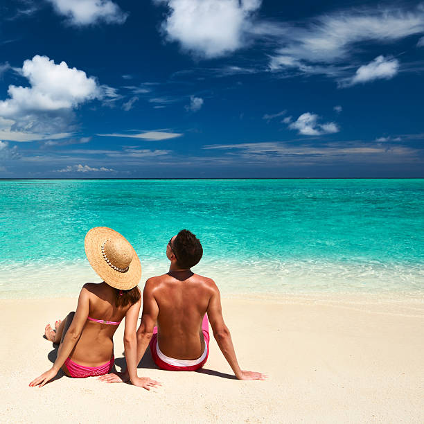 istock Couple on a beach at Maldives 164661908