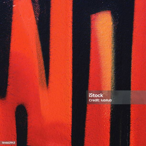 Black And Orange Graffiti Square Stock Photo - Download Image Now - Graffiti, Textured, Spray Paint