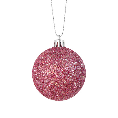 Hanging Christmas Ornaments on White