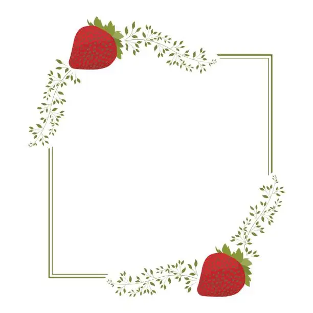 Vector illustration of strawberry frame