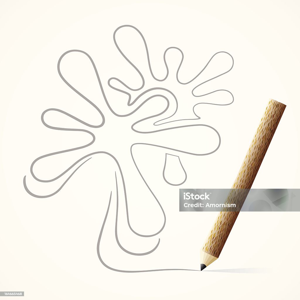 Pencil drawing drop line Pencil drawing drop line, EPS10, Don't use transparency. Art stock vector