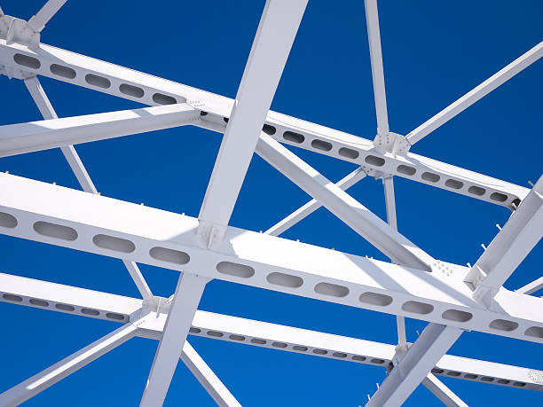 istock Steel beams against the blue sky 164666606