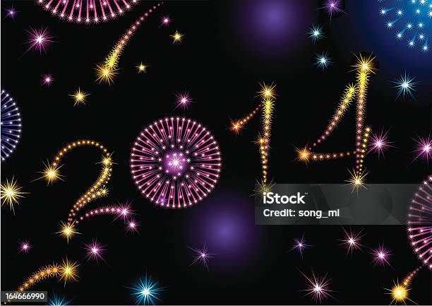 Happy New Year 2014 Stock Illustration - Download Image Now - 2014, Abstract, Anniversary