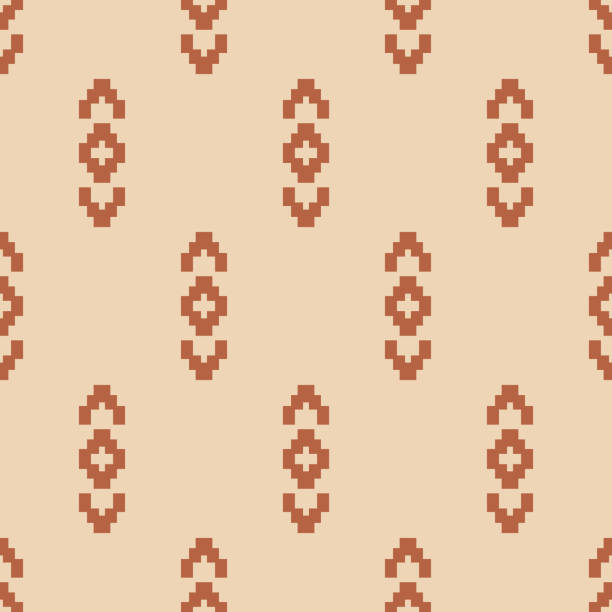 Minimal Boho Southwestern Seamless Pattern Navajo Print. Native American Wallpaper. Scandinavian Background. Ethnic Aztec Ornament for Textile, Surface Design, Wrapping Papers. Vector Illustration