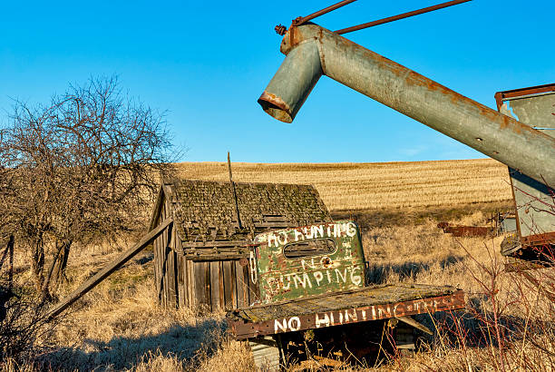 istock Farm truck with No Hunting painted 164668451