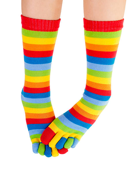 istock Freezing legs in colorful socks 164668662