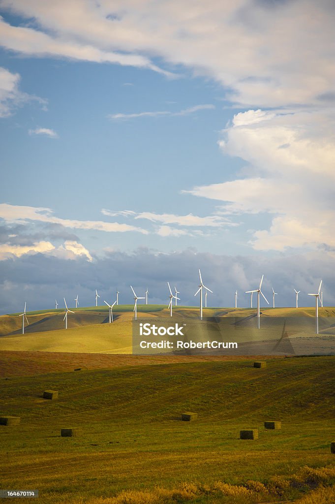 Windturbinen in Weizen Felder - Lizenzfrei Anhöhe Stock-Foto