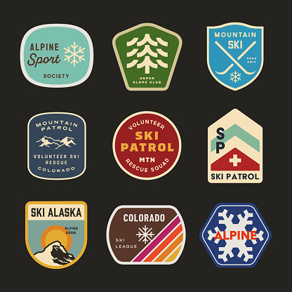 Retro Skiing Patches