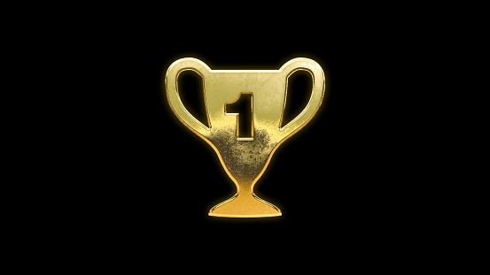 Trophy first place award symbol icon gold golden