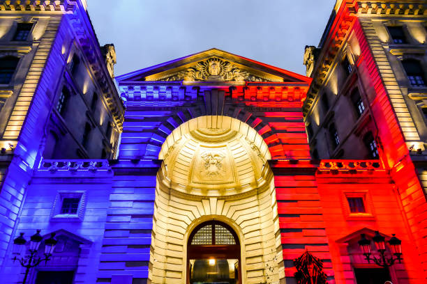 istock French flag light colored building , Photo image a Beautiful panoramic view of Paris Metropolitan City 1646829894