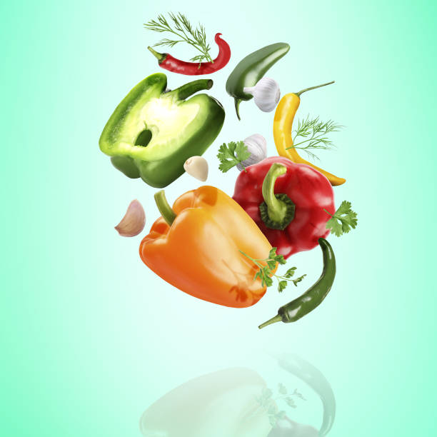 istock Many fresh vegetables and herbs falling on turquoise background 1646862769