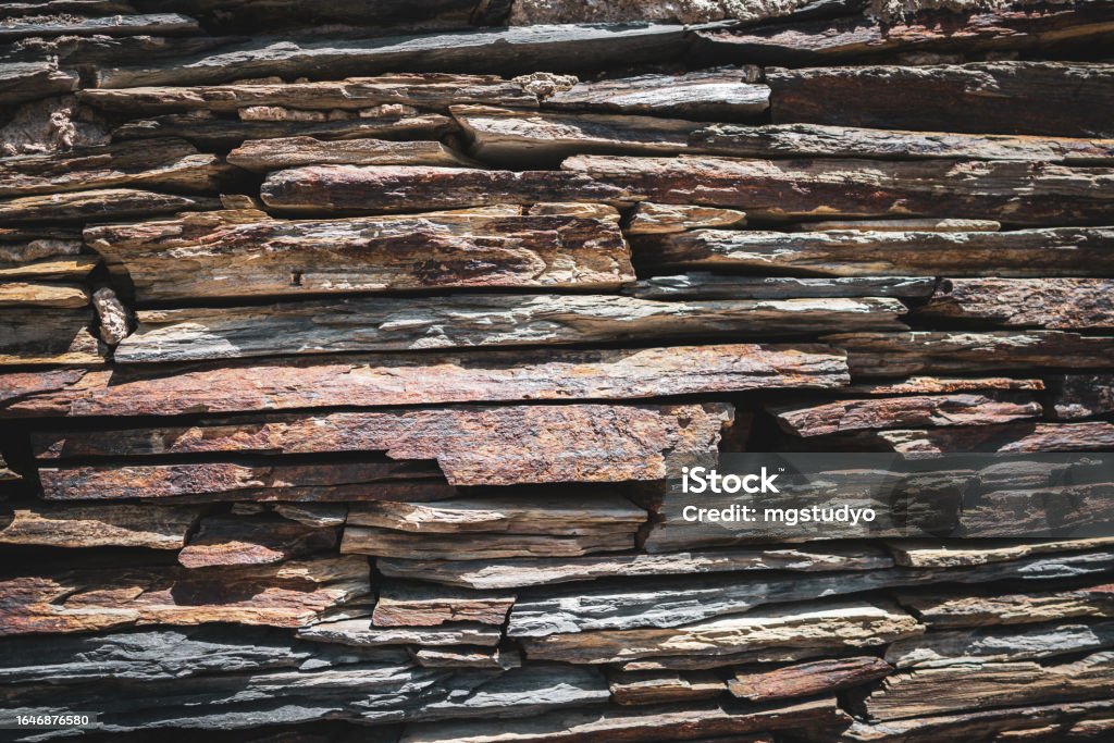 Stone Image Rusty Colorful Old Colored Rust Stone Wall Stock Photo - Download Image Now - Abstract ...