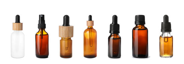 istock Set of different cosmetic oils in bottles on white background 1646918634