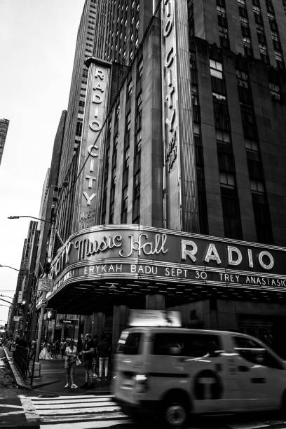 New York,NY USA- 2021 Exterior View of Radio City Music Hall in New York City