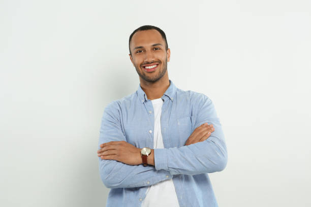 istock Portrait of handsome young man on white background 1646962439