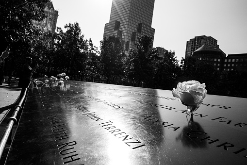 New York,NY USA- 2021 World Trade Center Memorial in New York City