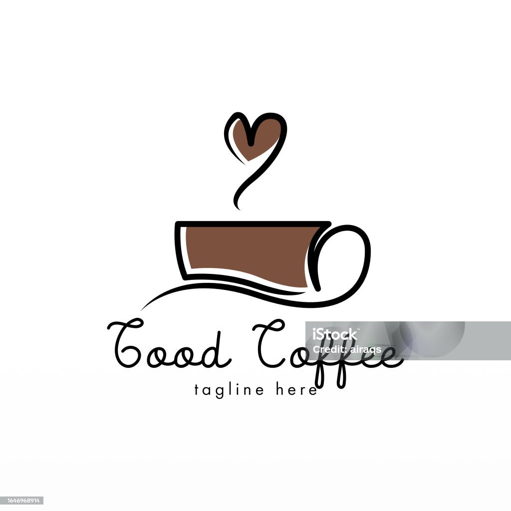 Konsep Desain Logo Kopi Template Logo Minuman Kopi Ilustrasi Stok