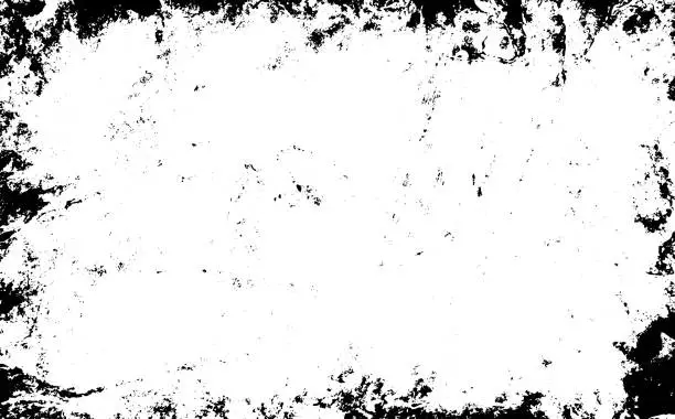 Vector illustration of Grunge texture background vector, textured grungy black vintage design element in old distressed paper or border illustration, scratches grime and grungy lines for transparent photo overlay template