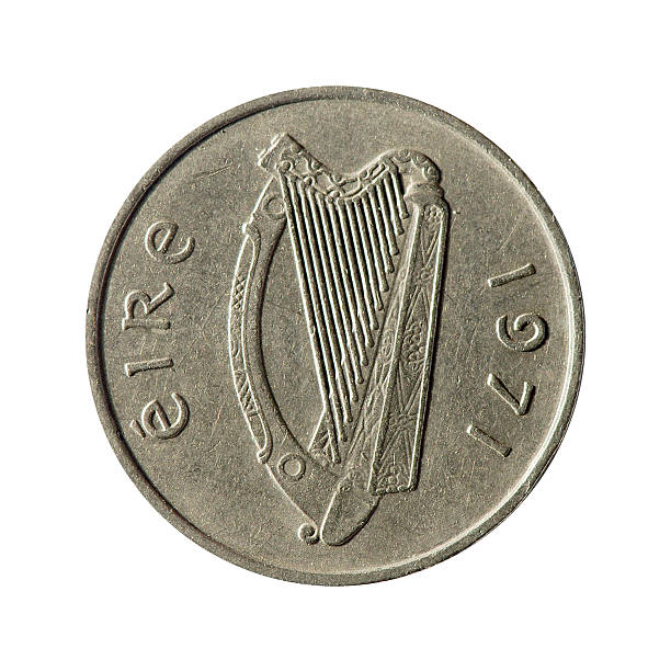 istock Coin macro isolated on white: 5 Irish Pence 164698200