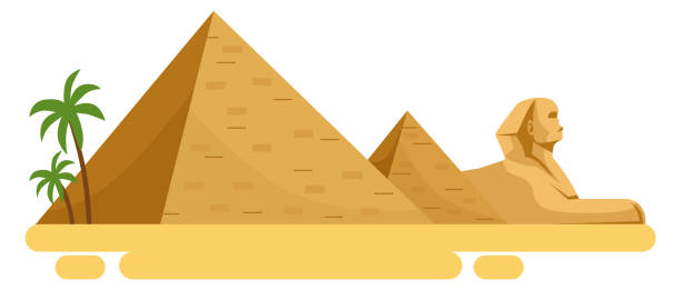 ilustrações, clipart, desenhos animados e ícones de ícone egípcio antigo da tumba. pirâmide histórica dos desenhos animados isolada no branco - monument tomb awe statue