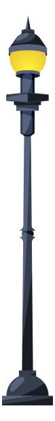 istock Old lamp post. Cartoon metal street lantern 1647047680