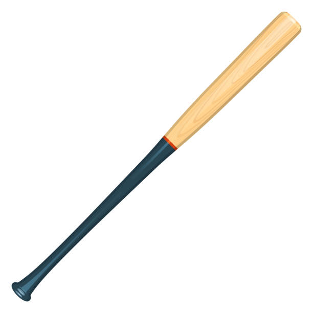 istock Baseball bat cartoon icon. Wooden sport equipment 1647055361