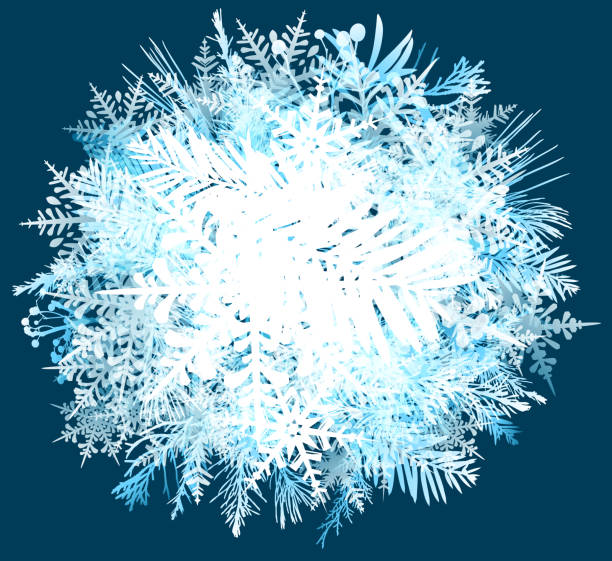 눈 덮인 서리 낀 크리스마스 식물 겨울 디자인 - frozen leaf cold white background stock illustrations