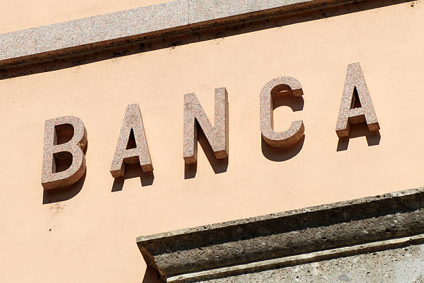 istock Italian bank (banca) sign on building 164713434