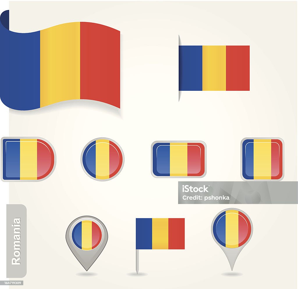 Румынский Флаг значок - Векторная графика www роялти-фри