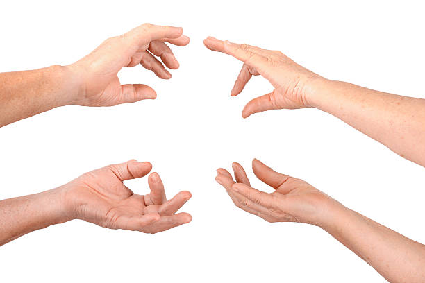 istock Four senior hands show hold fingers gesture 164722771