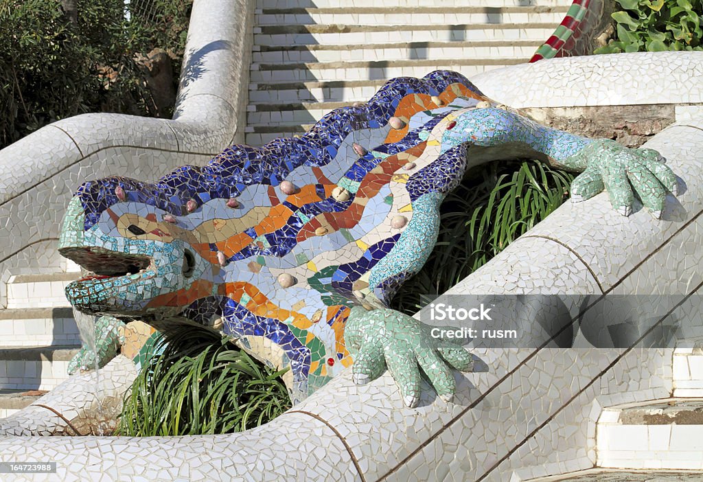 Parc Guell Echse, Barcelona - Lizenzfrei Parc Guell Stock-Foto