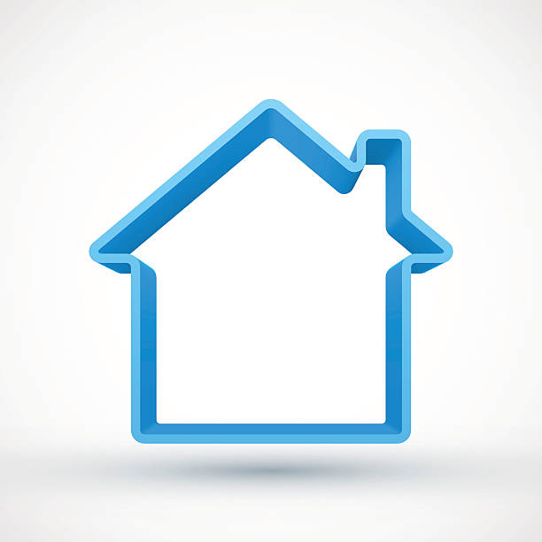 голубой дом outline - дом stock illustrations